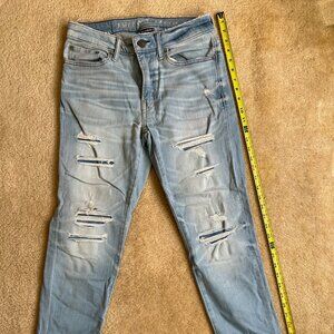 American Eagle Jeans 29x30 Cozy Airflex + Distressed Light Wash Slim